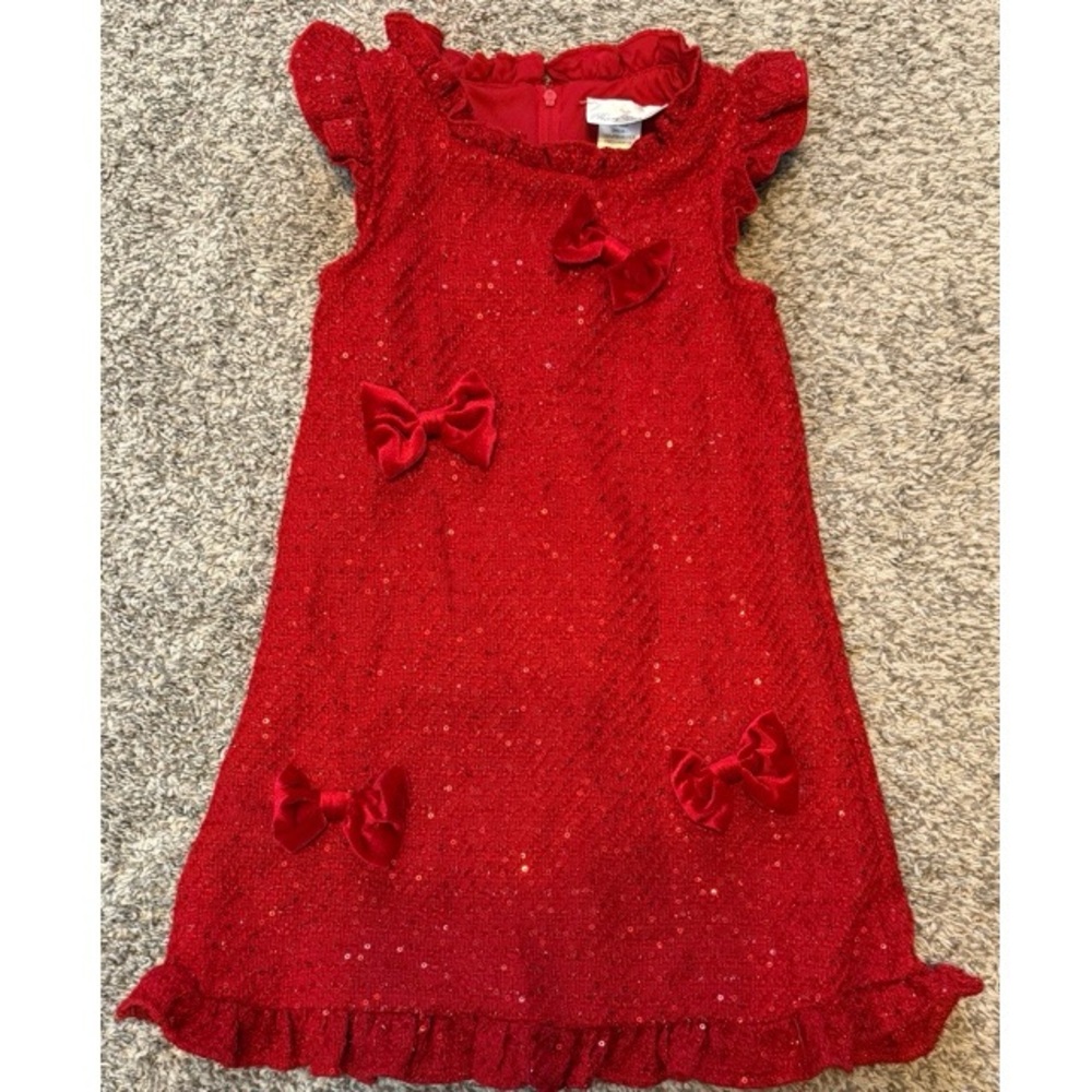 Rare Editions Little Girls Sequin Tweed Dress. Worn once for photos. Size 5.